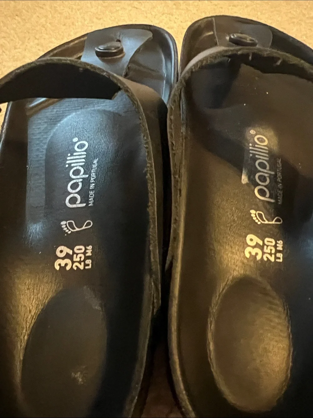 Birkenstock Papillio Gizeh Flex Platform Leather Black Size 39